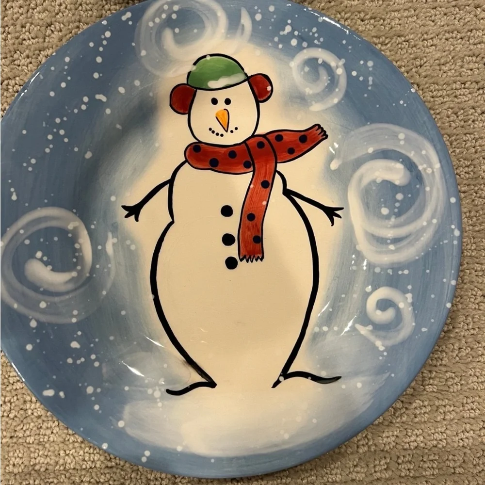 Vintage plates Christmas/Holiday Dessert appetizer Plates CHARMONY SNOWMAN